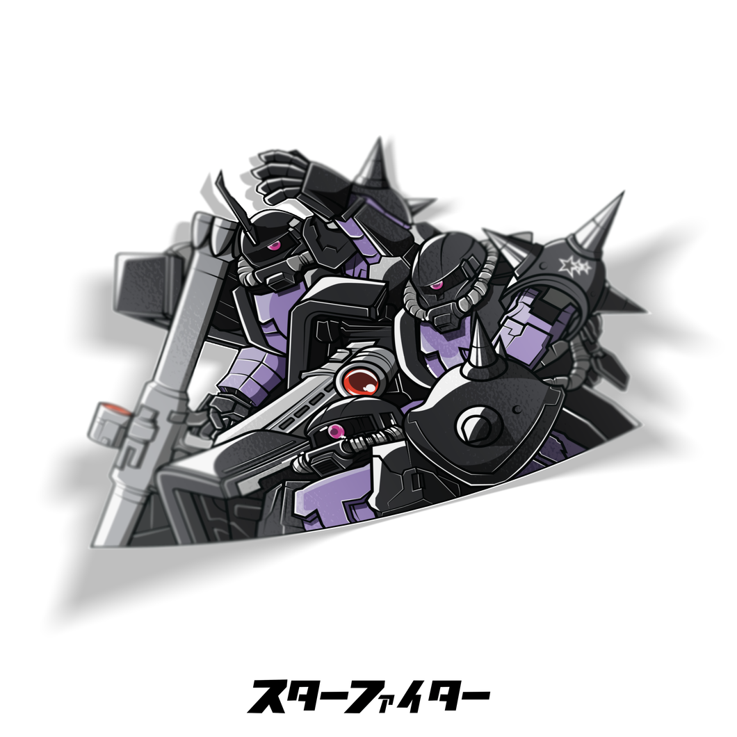 Black Tri Stars Sticker